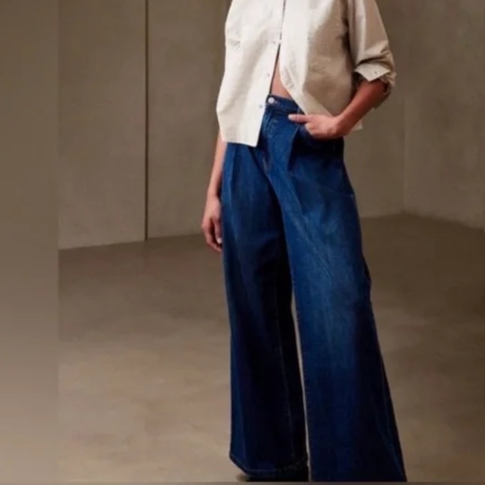 Banana republic wide leg jean